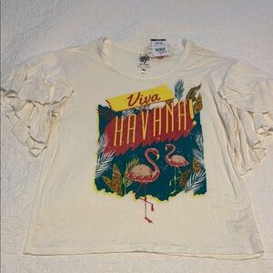 Viva Havana Graphic Tee with Flamingos
